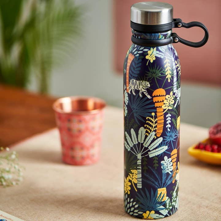 Chumbak Quirky India Steel Sipper Bottle- Blue for wholesale by Chumbak