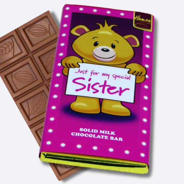 Special Sister Milk Chocolate Bar for wholesale by Hames Chocolates
