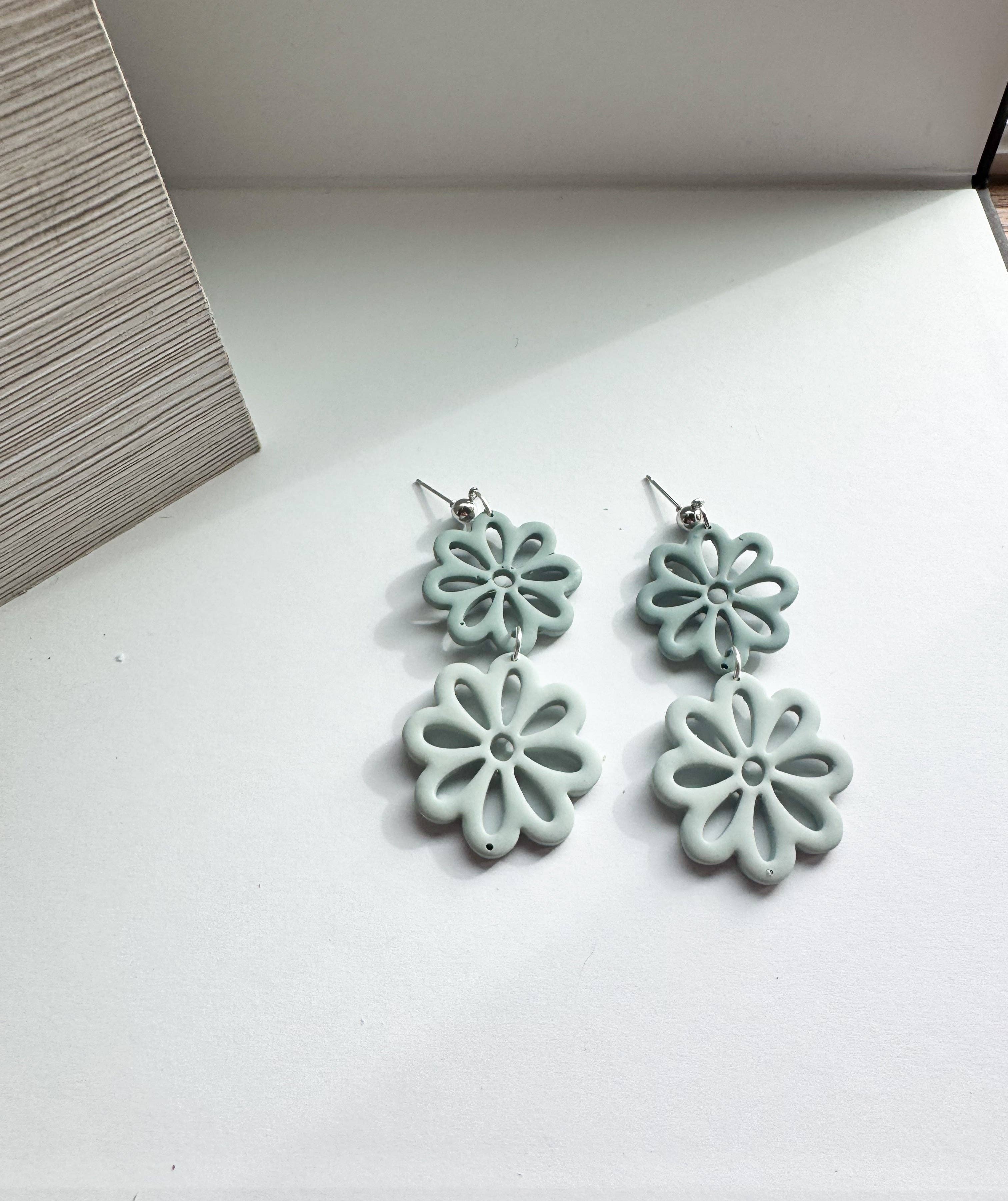 Mountain Made Clay - Handmade Polymer Clay Earrings - Wholesale Dangle Earrings - Sweet Bloom: Layered Floral Dangles5
