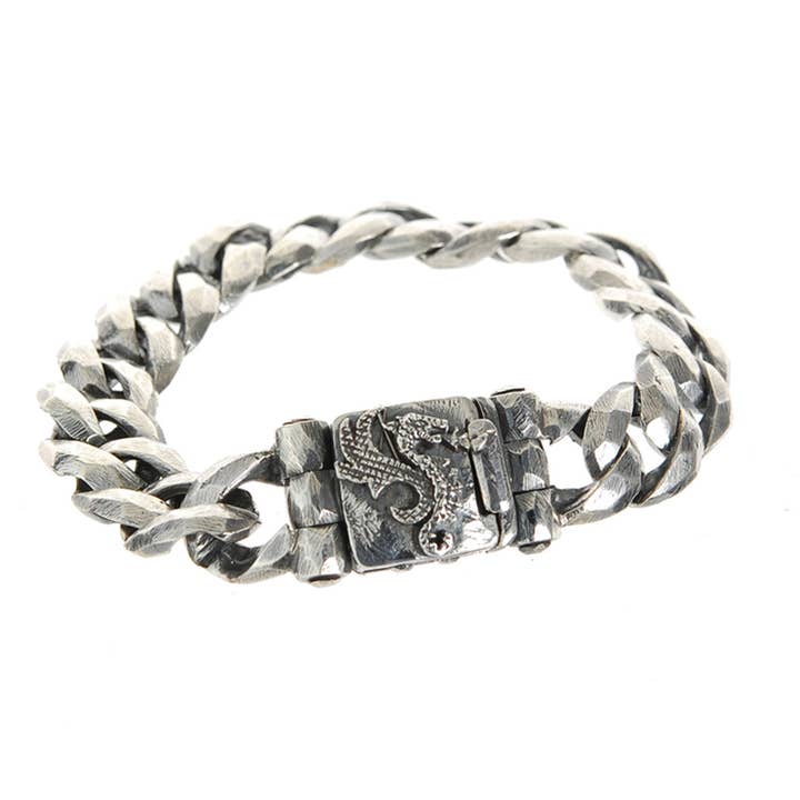 Bracelete Prata Dragon Fire Links Facetted S por atacado de ElfCraft