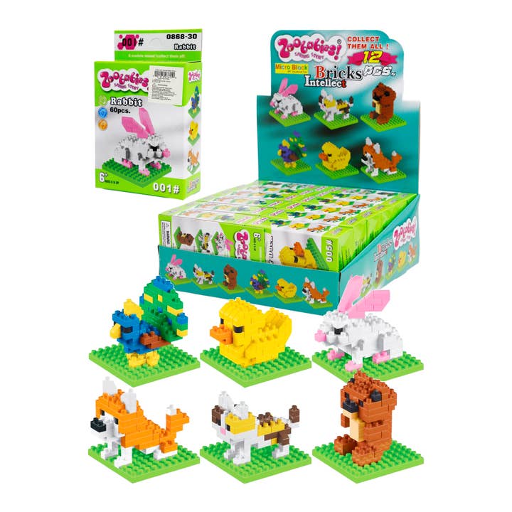 Cap Zone - Wholesale Building Set - Kids - Animal Pals DIY Building Block Craft Kit - 12 pcs