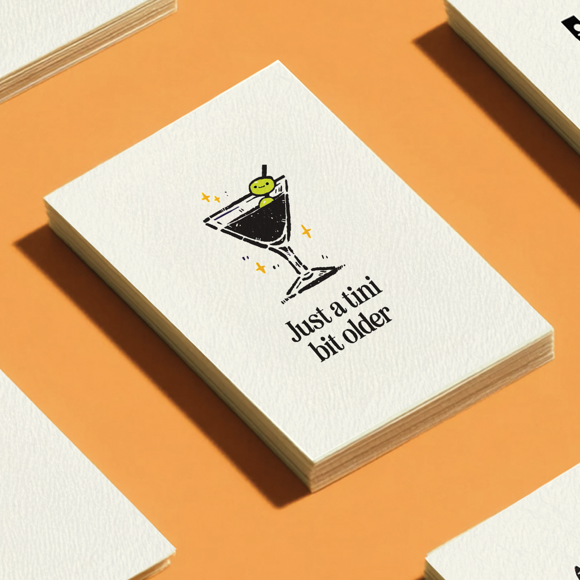 Petty Paper Studio - Wholesale Birthday Card - A Tini Bit Older Martini - A2 Birthday Greeting Card3