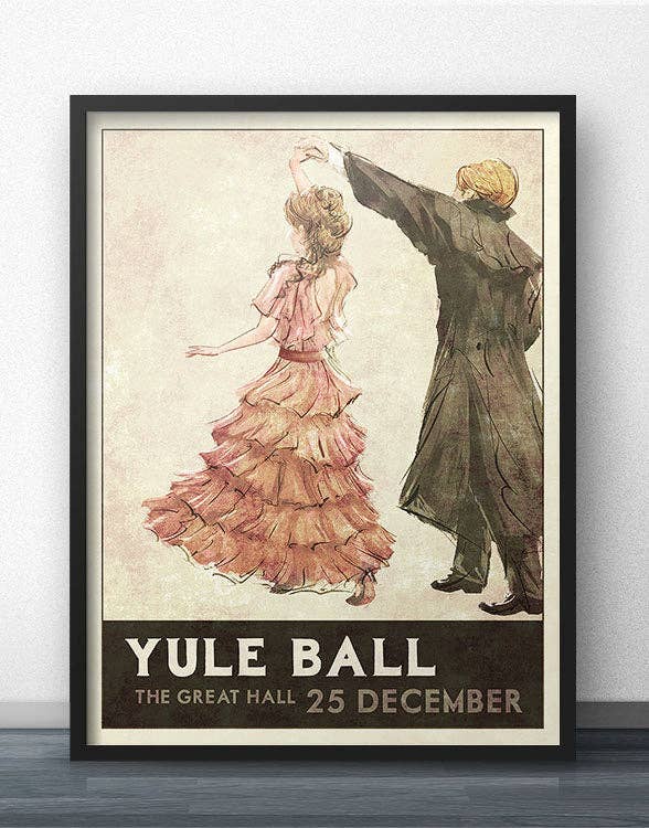 WindowShopGal – wholesale Art print – Yule Ball Poster - Pink Dress (for Harry Potter fans)