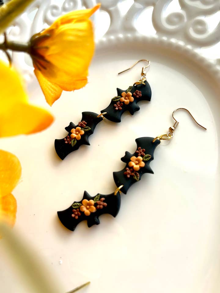 2 Tiered Fall Bat Dangles for wholesale by Everything Ky and I