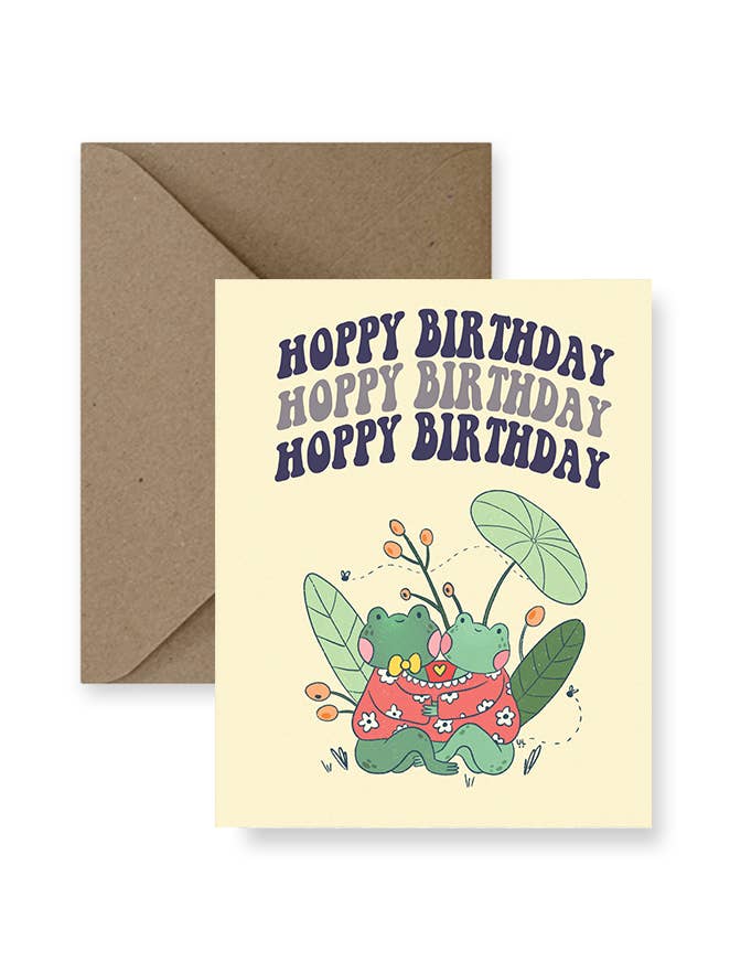 Tarjeta de cumpleaños con diseño de ranas para venta al por mayor de IMPAPER