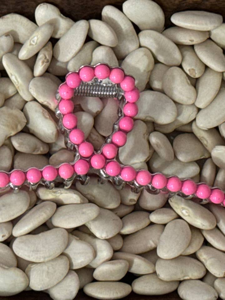 Pink Stone Claw Clips for wholesale by Rockin Clips