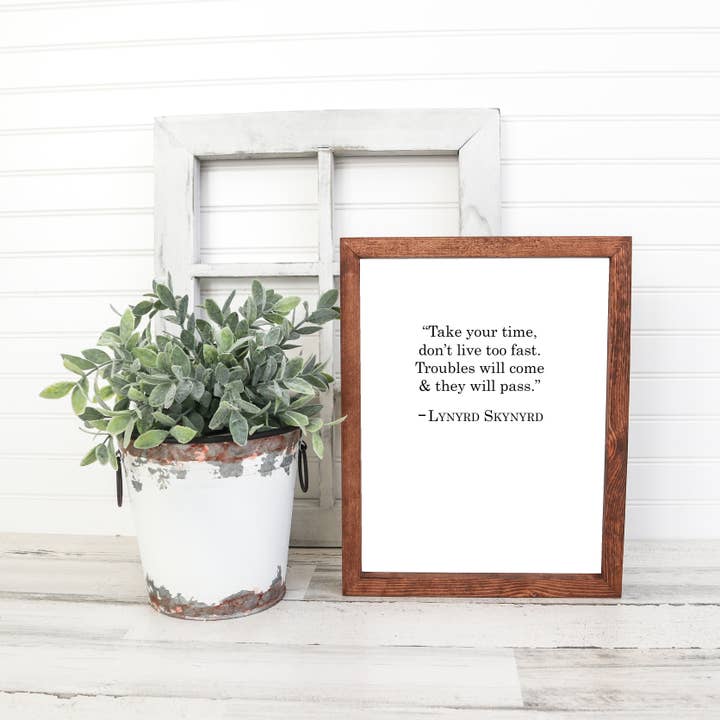 The Good Co. - Wholesale Sign - Lynyrd Skynyrd Simple Man Lyrics Wood Sign
