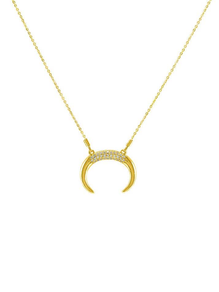 Collier en cristal Crystal Crescent Horn pour la vente par Jewel Cult
