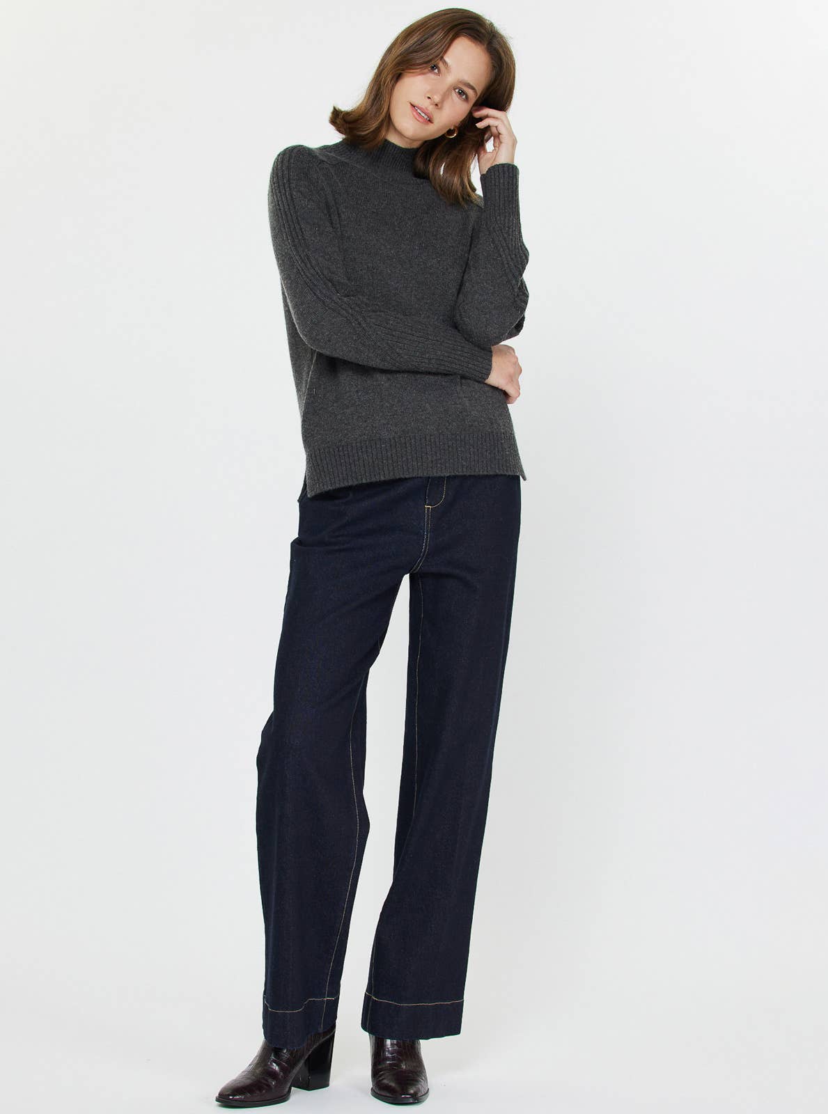 Current Air - Wholesale Knit Sweater - Women's - Cashmere Blend Turtleneck Sweater 2