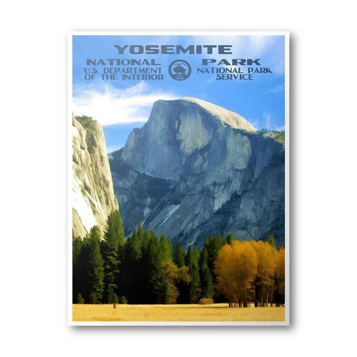 Yosemite National Park Poster (Half Dome) for wholesale by Albion Mercantile Co.
