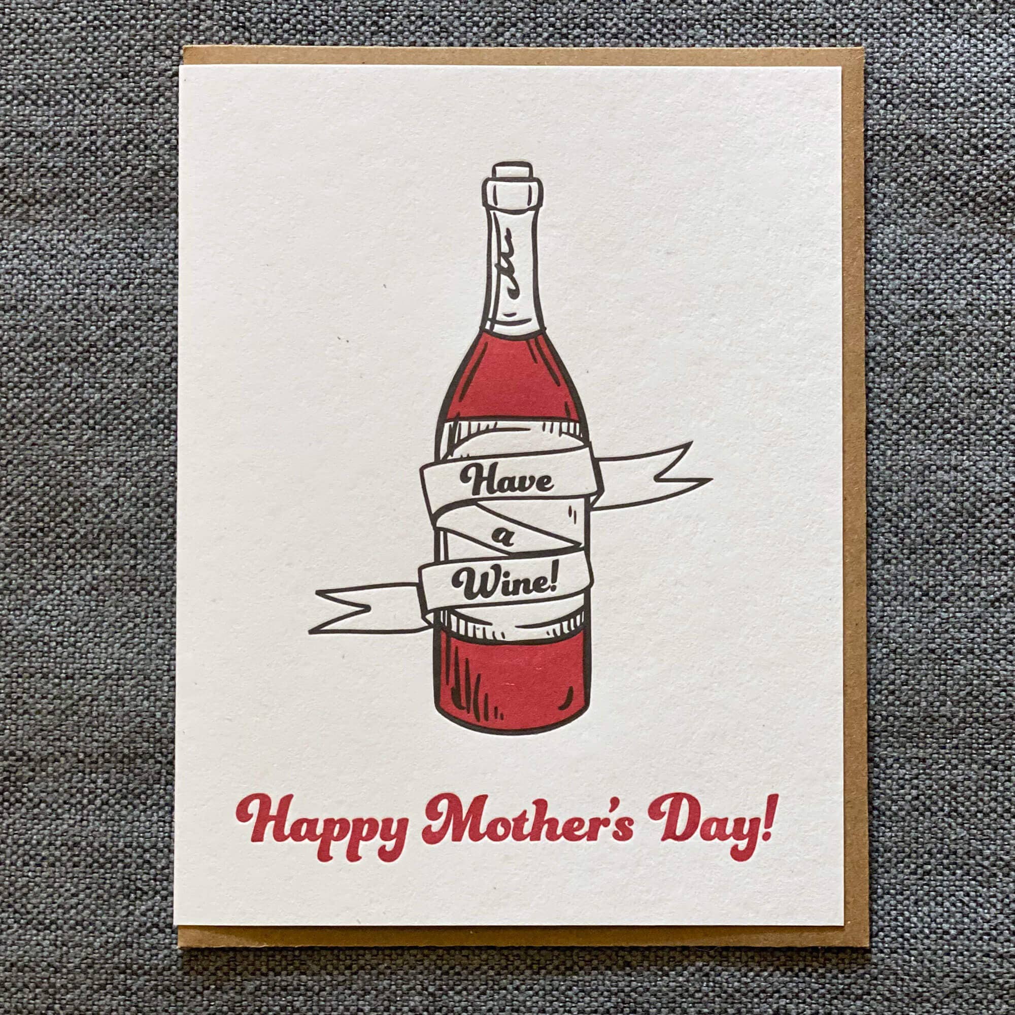 Lady Pilot Letterpress - Wholesale Mother's Day Card - Wine Mom Greeting Card1
