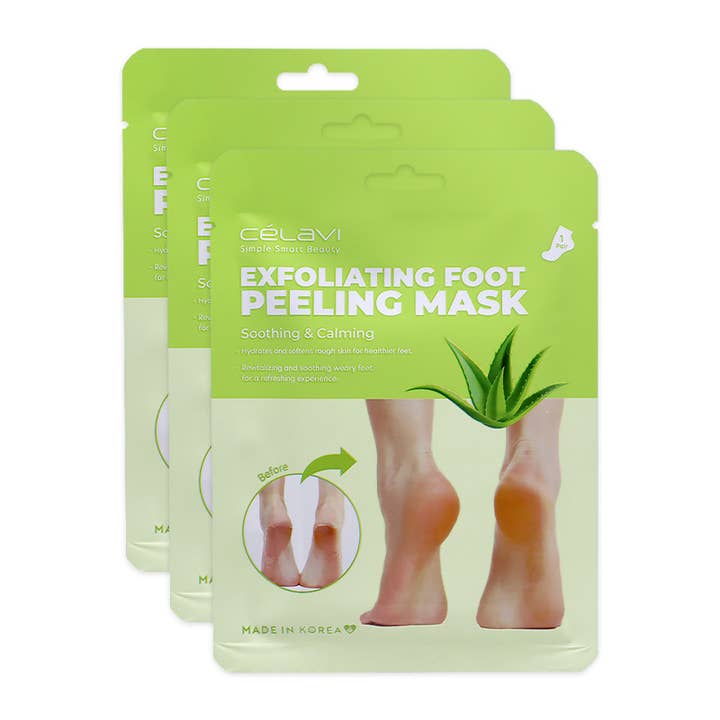 PINEAPPLE Beauty - Wholesale Foot Mask - Celavi 45944 Aloe 3 Pairs Foot Peeling Mask Set - 1 set2