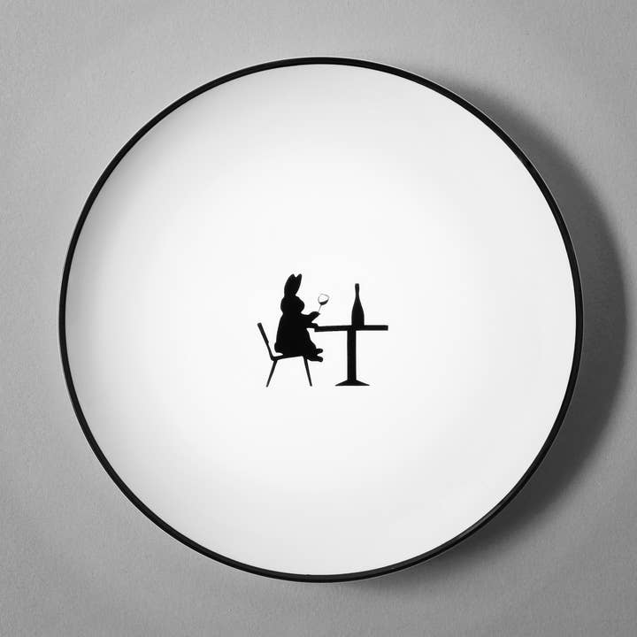 HAM - Wholesale Decorative Plate/Dish/Bowl - Wine Tasting Rabbit Plate