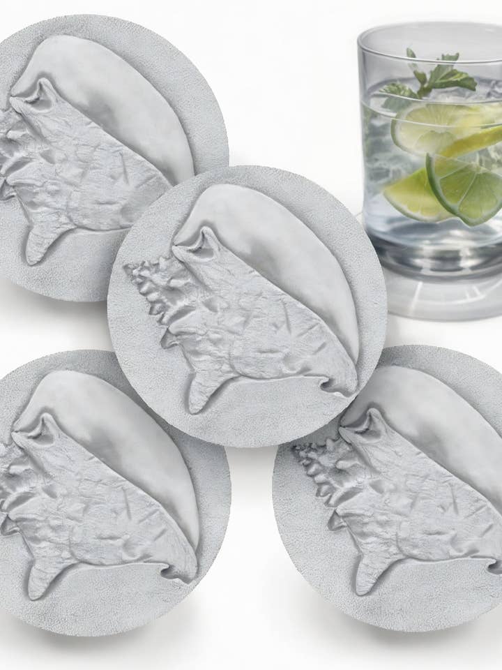 Conch Shell Drink Coasters for wholesale by McCarter Coasters