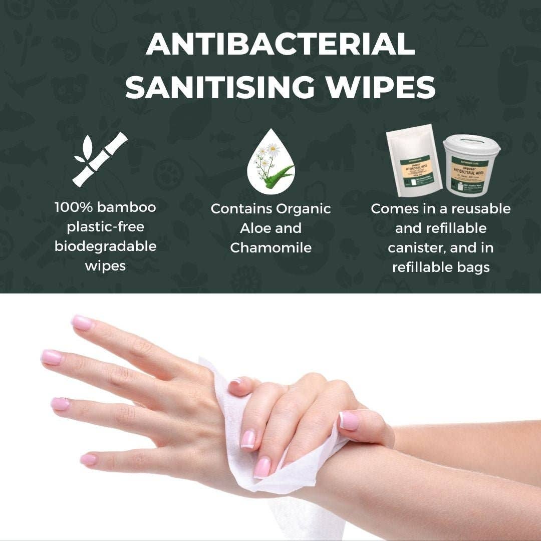 Bambooloo - Wholesale Face & body wipes - Bamboo Antibacterial Wipes | 1 canister2