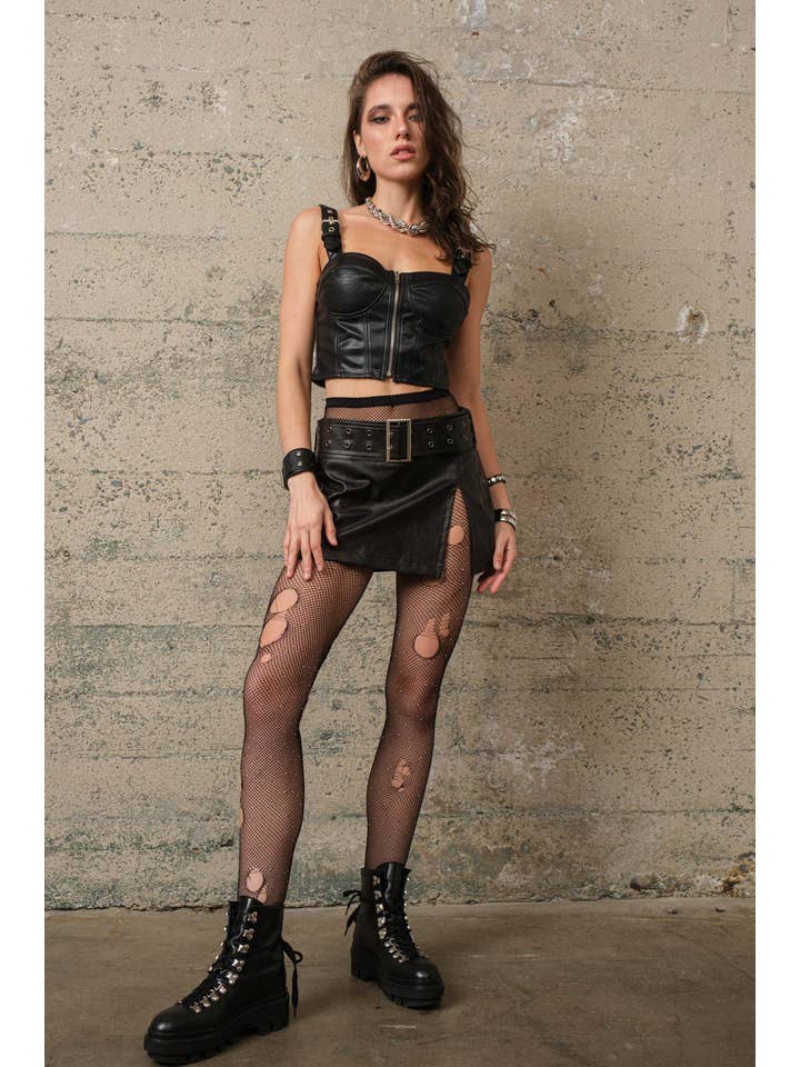 Signature 8 - Wholesale Blouse - Women's - LEATHERETTE TOP S104396