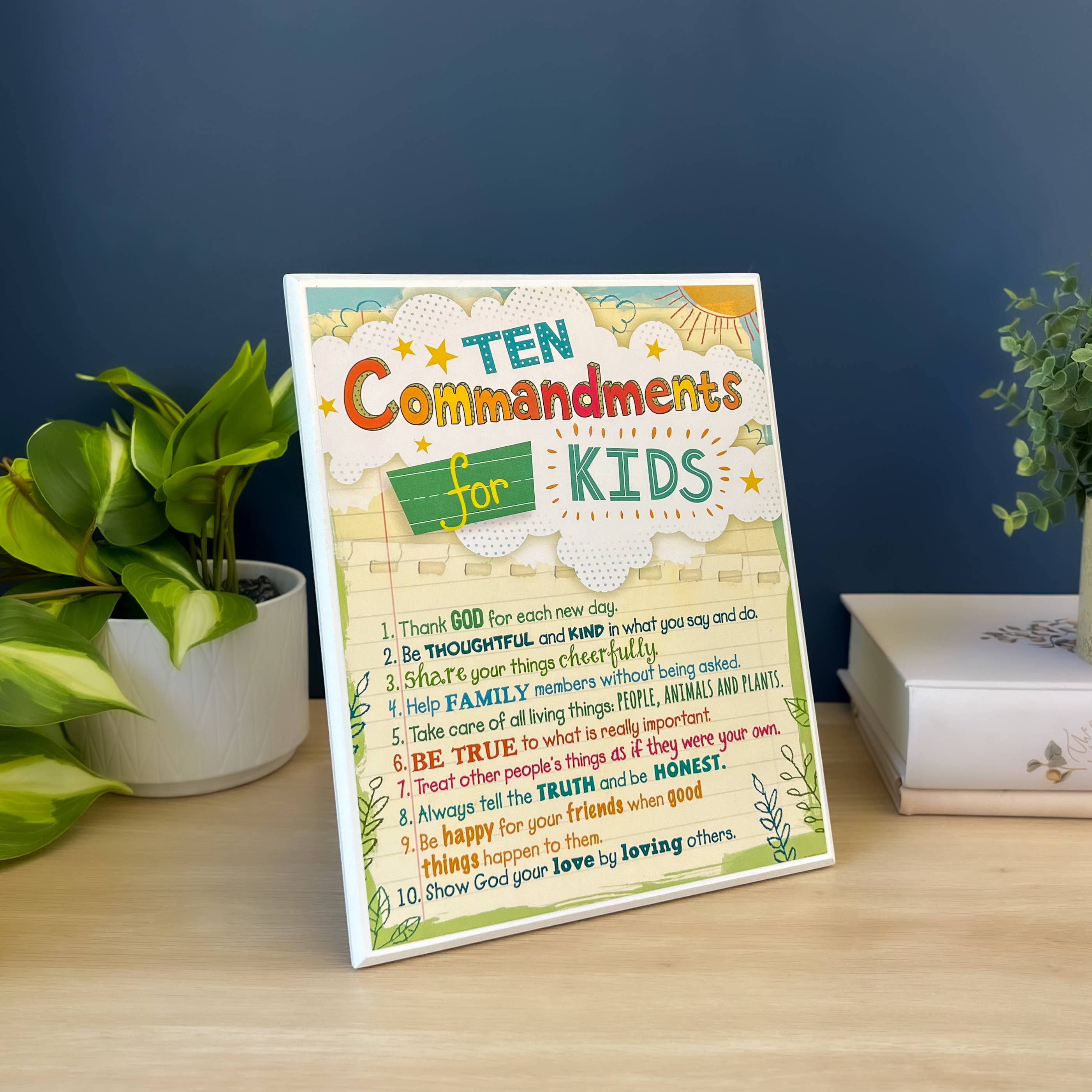 Abbey + CA Gift - Wholesale Plaque - Ten Commandments for Kids Plaque1