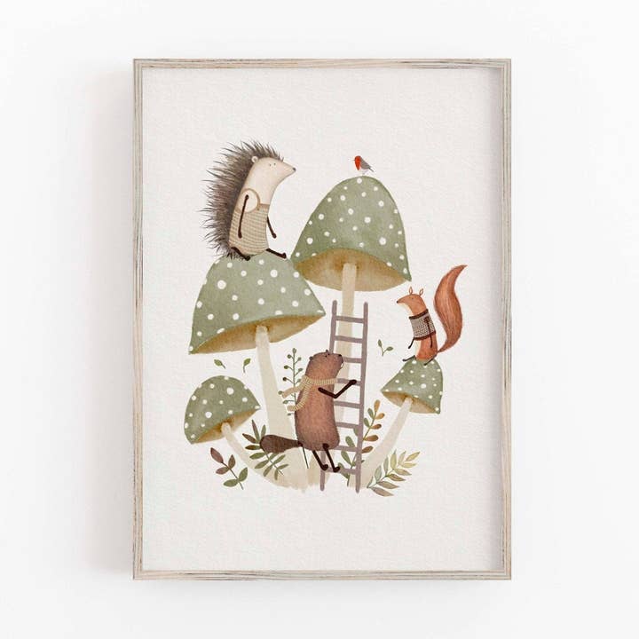 Svampkonsttryck - Handmålad illustration för wholesale av Urchin Bay