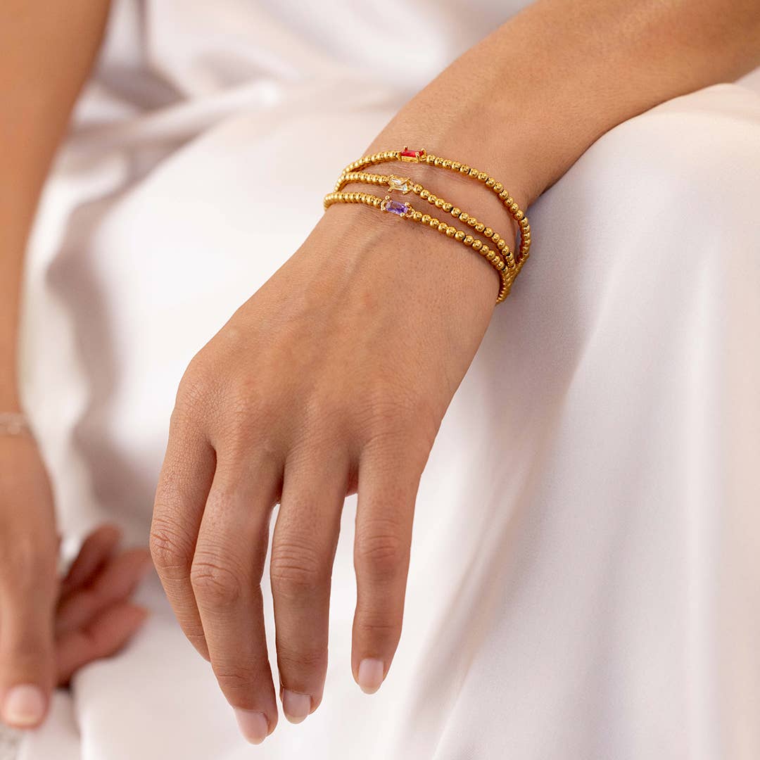 Mint & Lily - Wholesale Beaded Bracelet - Gold Beaded Birthstone Bracelet1