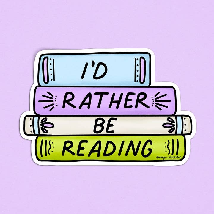 Prefiro ler autocolante por atacado de MangoIllustrated