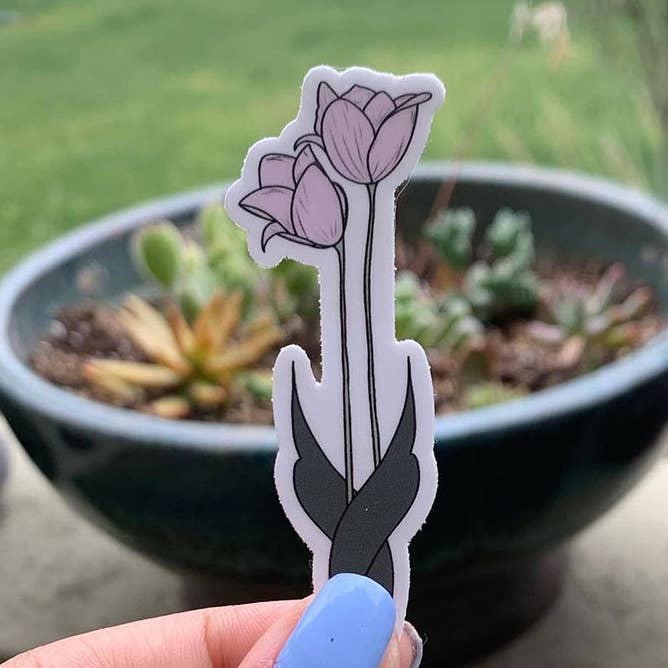 Autocollant Tulipe Rose pour la vente par Visual Vibes