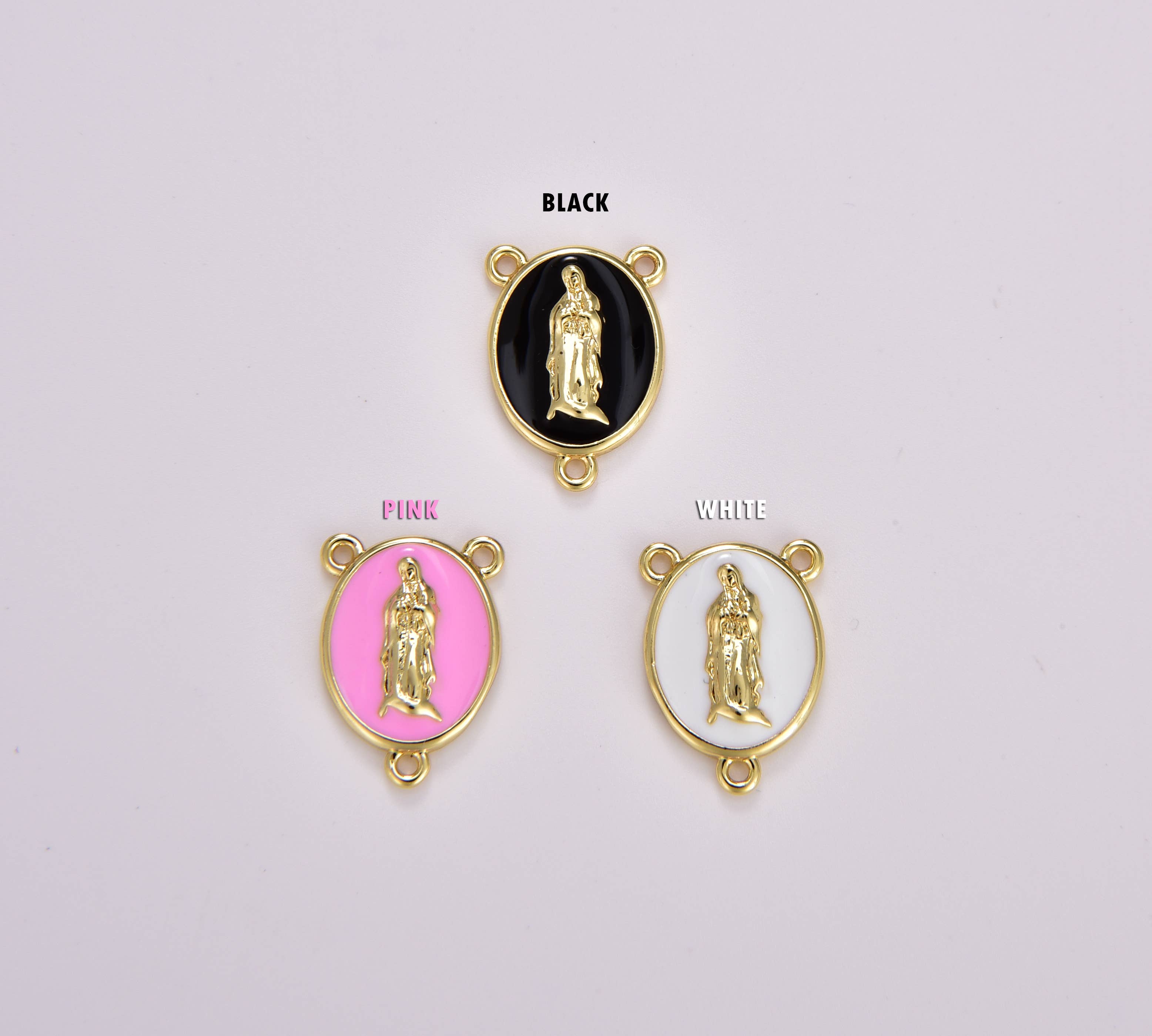 Beads Creation - Wholesale Individual Charm/Pendant - Our Lady of Guadalupe Rosary Centerpiece Connector, CN4384