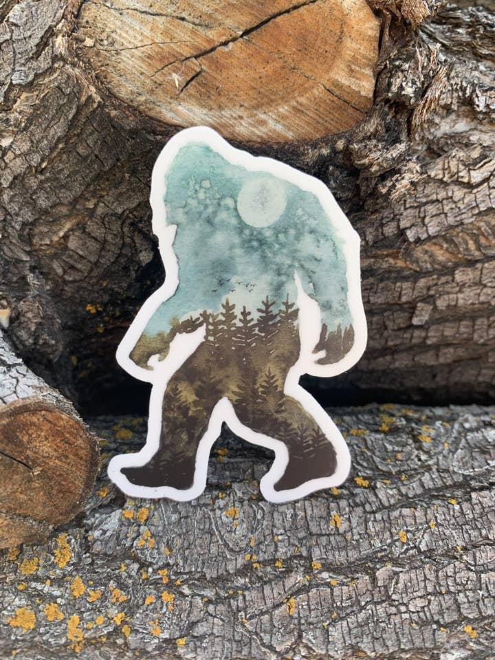 Big Foot Sasquatch Vinyl Sticker Decal for Nature Enthusiast for wholesale by Bear and Fox Co.