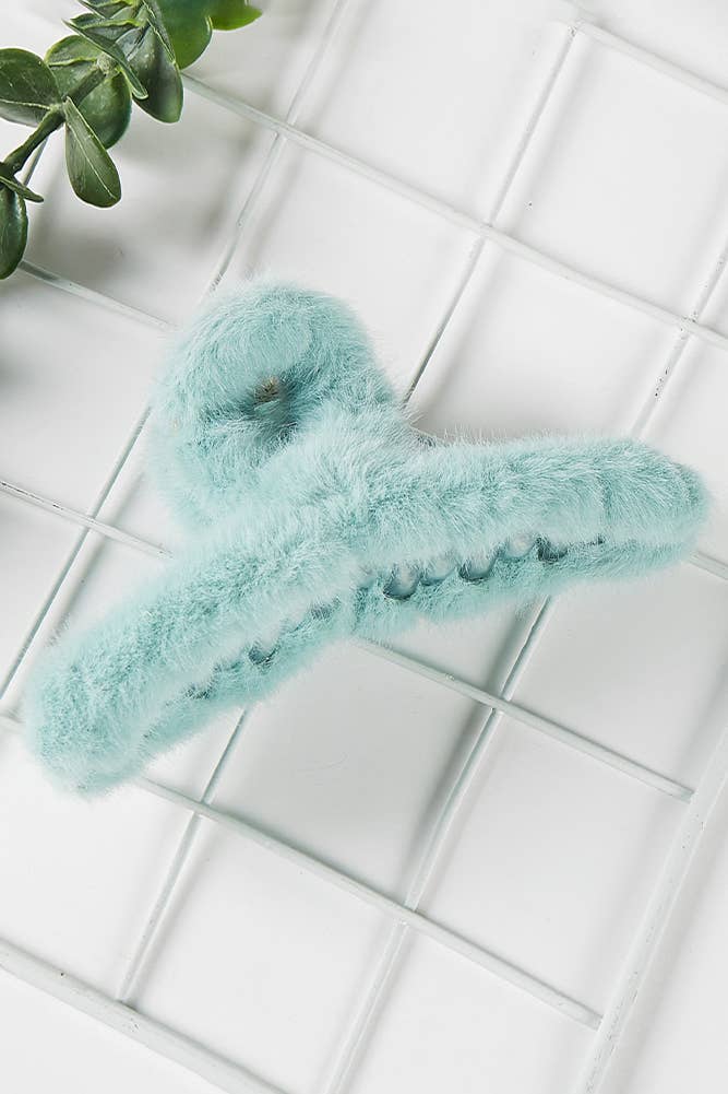 Hana - Wholesale Hair Clip - Women's - Solid Color Furry Single Knot Hair Claw5