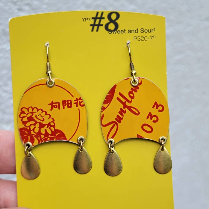 Verdilune - Wholesale Dangle Earrings - Dark Floral Collection - Repurposed Tin Jewelry13