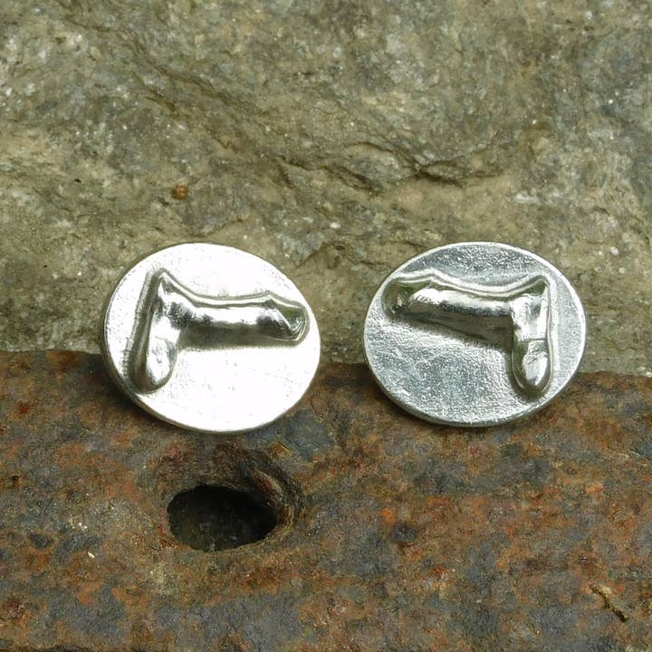 William Sturt Fine Pewter - Wholesale Cufflinks - Oval Penis Pewter Cufflinks Hand Cast by William Sturt