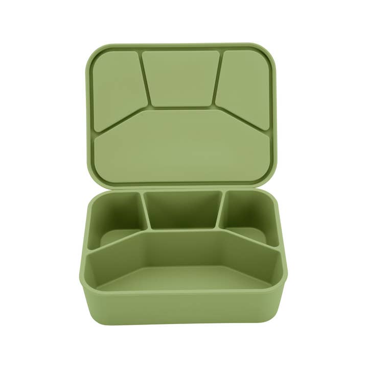 Zoe Sage - Wholesale Lunch bag/box – Kids - Silicone Bento Lunch Box- 4 Compartment - Sage Green1