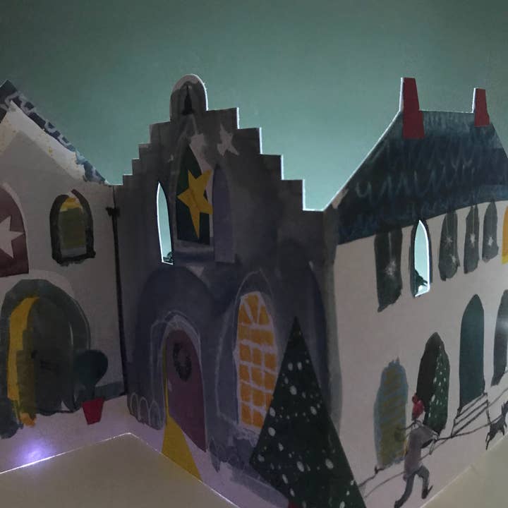 Esther Kent Design - Wholesale Christmas card - Festive Street Hand-finished Concertina Card4