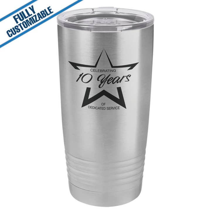 GiftWorksPlus - Wholesale Insulated Mug/Tumbler - 20oz. Engraved Tumbler with Flip Lid - Fully Customizable