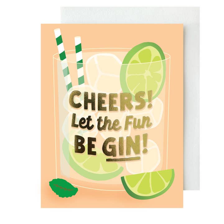 The Social Type - Wholesale Congratulations Card - Let the Fun Be GIN! Congrats Card