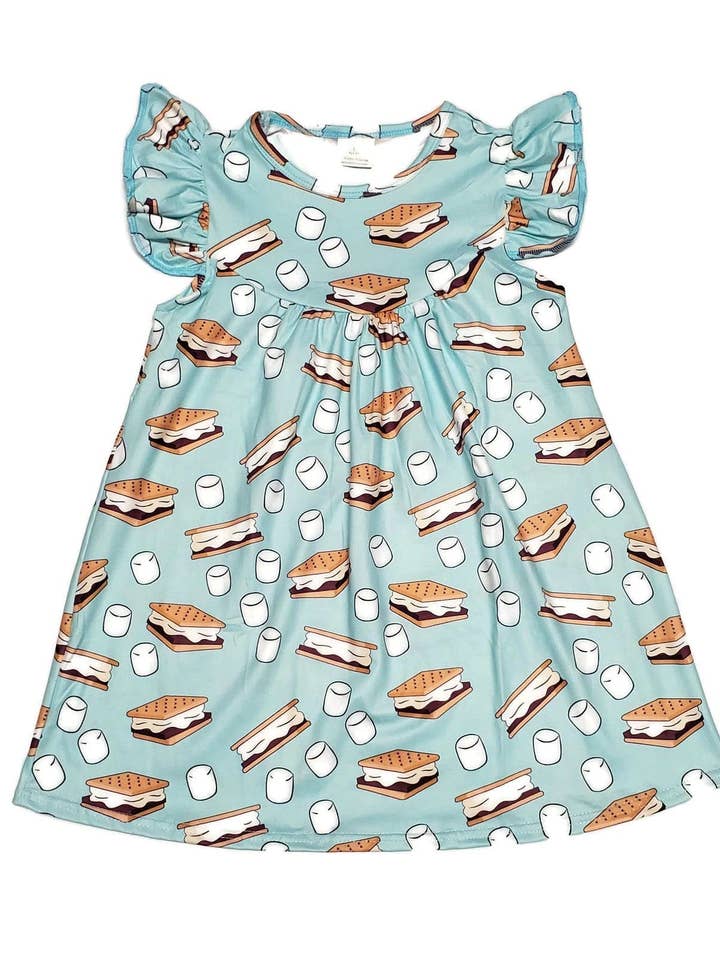 Great Lakes Kids Apparel - Wholesale Dress - Kids - Smores Milk Silk Flutter Dress