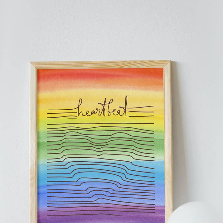 Heartbeat LGBTQ+ Pride Inclusive Print for wholesale by Lunabuloona