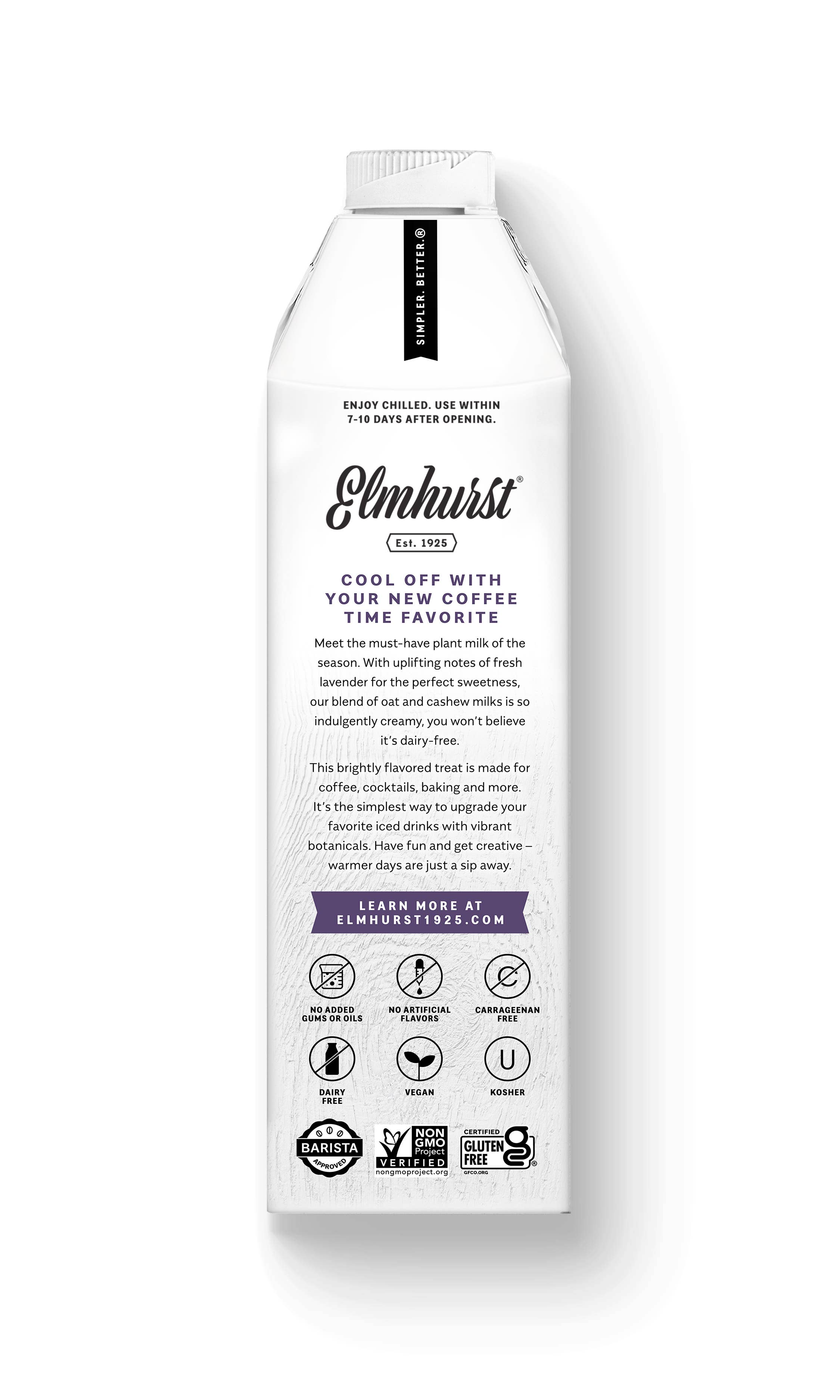 Elmhurst 1925 - Wholesale Non-Dairy Milk - Vanilla Lavender Botanical Blend [6-Pack]3
