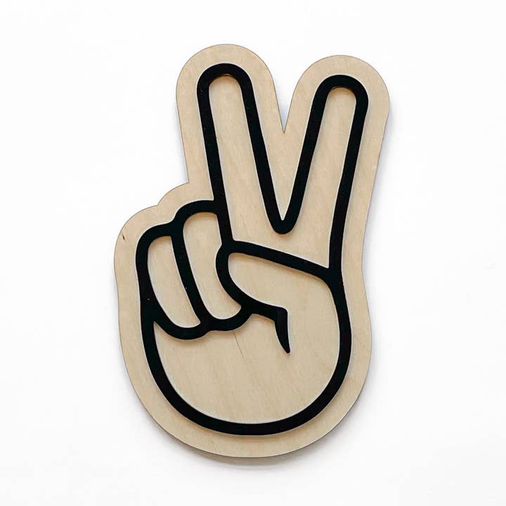 Peace Hand Sign, Kids Nursery Room Decor, Baby Wall Sign for wholesale by 97 Design Co.