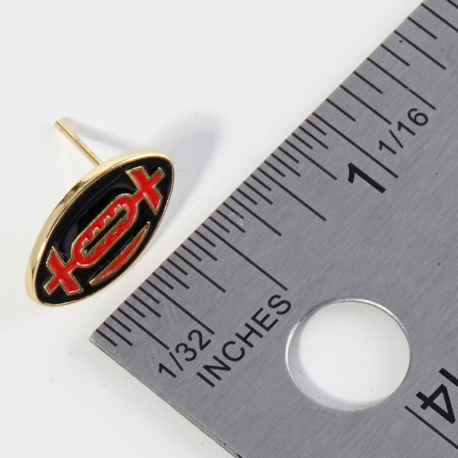 Lou & Co - Wholesale Stud/Post Earrings - Enamel Football Stud Earrings35