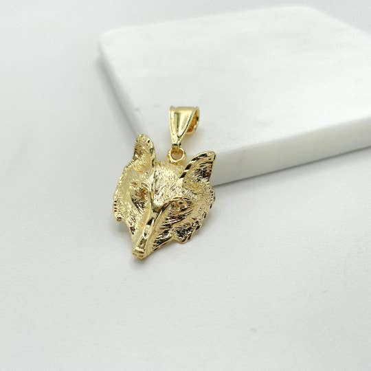 Luxus Accessories - Wholesale Individual Charm/Pendant - 18k Gold Filled Wolf Fox Face Pendant