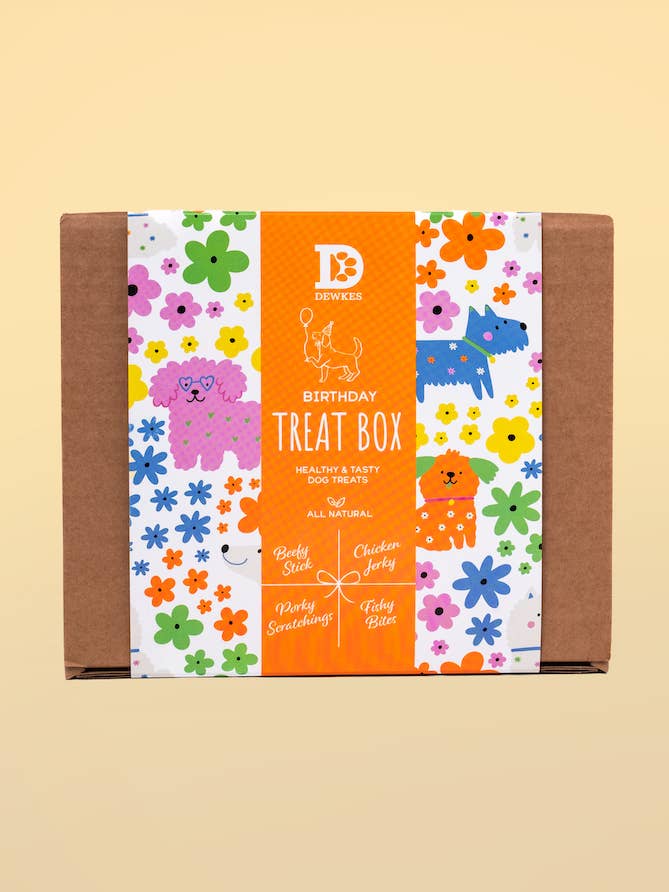 Dog Birthday Treat Box – Natural, Hypoallergenic Gifting for wholesale by Dewkes Snacks for Dogs