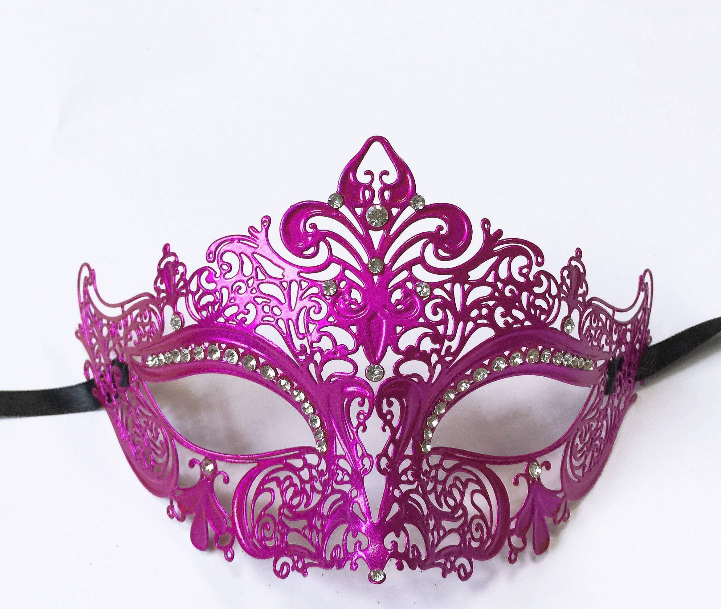 Mardi Gras Creations - Wholesale Costume - Unisex - Whimsical Metal Laser Cut Mask With Fleur De Lis2