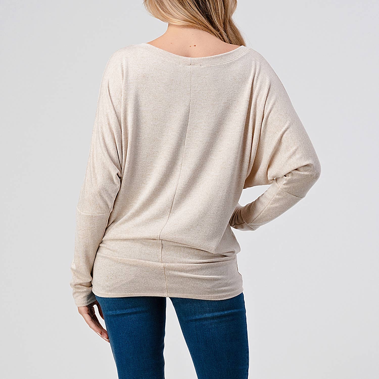 Heimious - Vente Haut en maille – femme - Haut en tricot Hacci à manches longues et col rond à manches Dolman, 270144