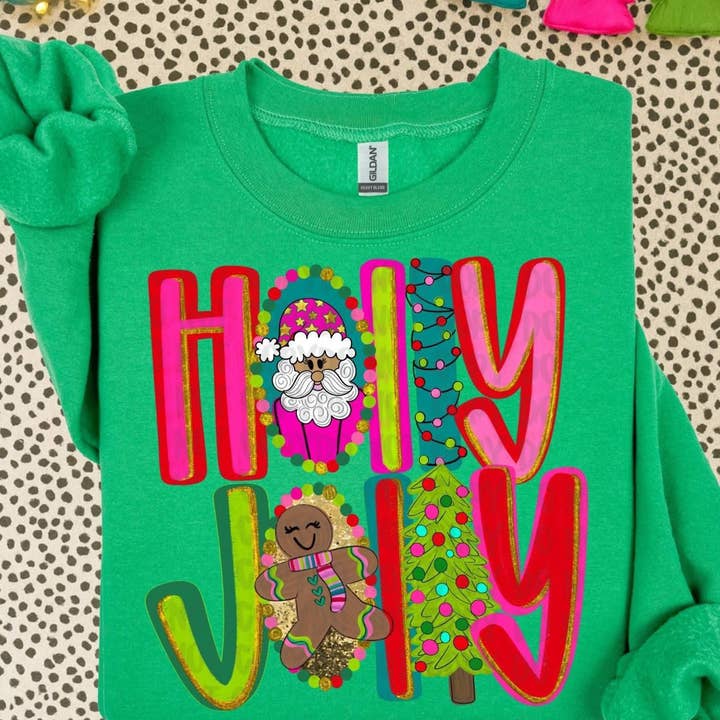 Holly Jolly DTF Transfer for wholesale by K and M Designs