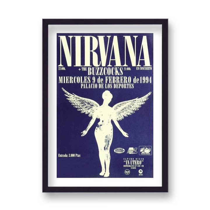 Affiche de concert vintage de Nirvana Buzzcocks en espagnol pour la vente par Gallery Print and Art