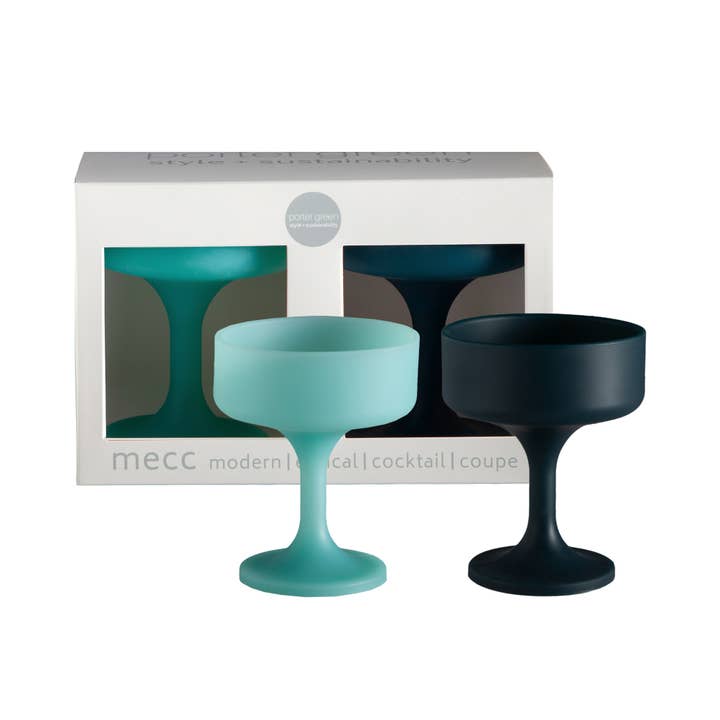 Mist + Ink | Mecc | Copas de cóctel irrompibles de silicona para venta al por mayor de porter green | style + sustainability