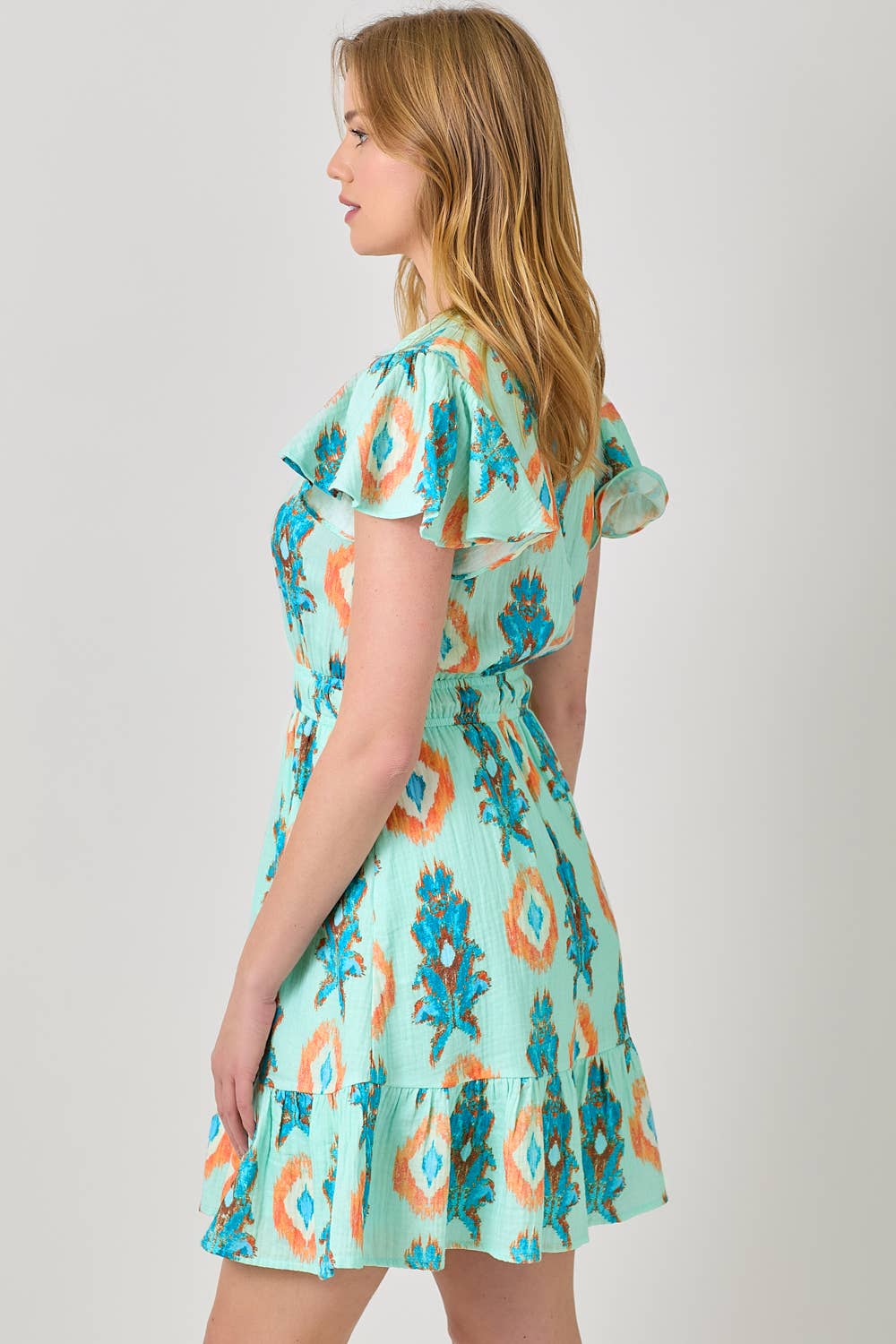 Mystree – Engroshandel Kjole - Dame – 61021 Trykt Dobbel Gauze Kjole11