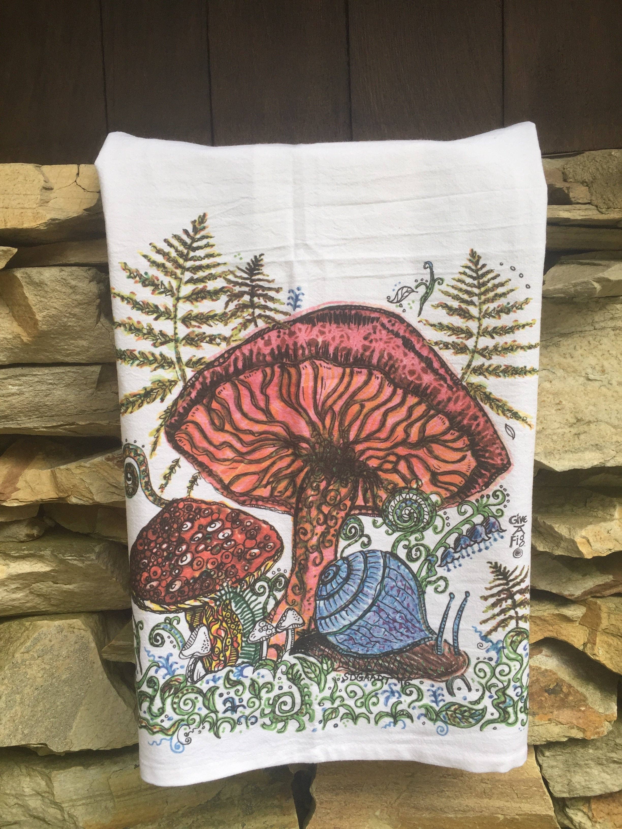 Give A Fig - Wholesale Tea Towel - Mushroom Tea Towel1