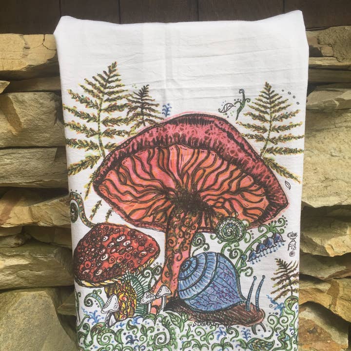 Give A Fig - Wholesale Tea Towel - Mushroom Tea Towel1
