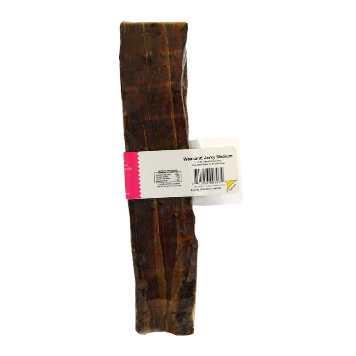 Jones Natural Chews - Wholesale Pet Treats - Dog - Beef Weasand Jerky Medium 1 Pack Shrink Wrap with Label1